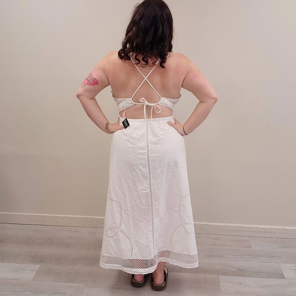 Vineyard Vines White Eyelet Inset Maxi Dress - New - Size XL - Picture 3 of 7